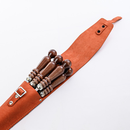 A set of skewers 670*12*3 mm in an orange leather case в Петропавловске-Камчатском