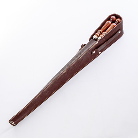 A set of skewers 670*12*3 mm in brown leather case в Петропавловске-Камчатском